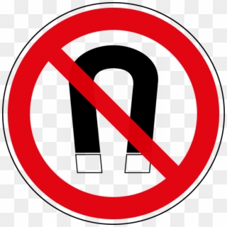 Magnetic Field Ban Prohibitory Characters Symbol - No U Turn Sign Clipart, HD Png Download