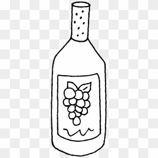 Wine Bottle Bottle Of Wine Line Art Free Clip Clipart - Wine Clipart Black And White, HD Png Download