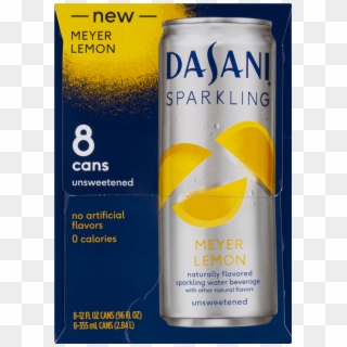 Dasani Meyer Lemon Sparkling Water 12 Fl Oz 8 Count - Caffeinated Drink, HD Png Download