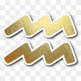 Aquarius Gold Sign Vinyl Sticker - Gold Aquarius Png Transparent Background, Png Download