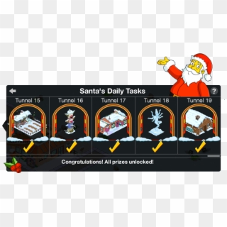 Tapped Out Santa's Daily Tasks Completed - Cartoon, HD Png Download