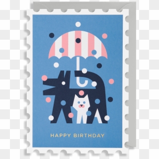 Happy Birthday With Cat Border , Png Download - Postage Stamp, Transparent Png