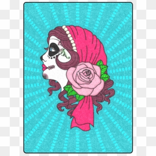 Gypsy Woman Tattoo Sugar Skull By Artformdesigns Blanket - Cartoon, HD Png Download