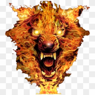 #flames #fire #red #wolf #wolves #flame - Illustration, HD Png Download