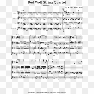 Red Wolf String Quartet, Movement 1 Sheet Music For - 내 마음 을 가득 채운 피아노 악보, HD Png Download