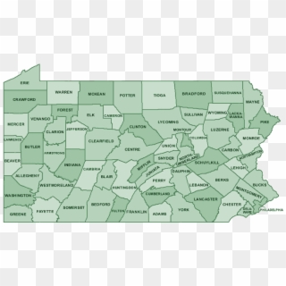 Pennsylvania County Map - Western And Eastern Pa, HD Png Download