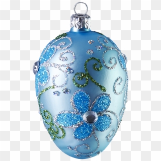 Hand Crafted Christmas/eater Ornament Powder Blue Oval - Christmas Ornament, HD Png Download