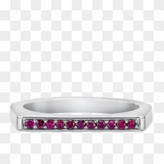 Row Band With Rubies - Titanium Ring, HD Png Download