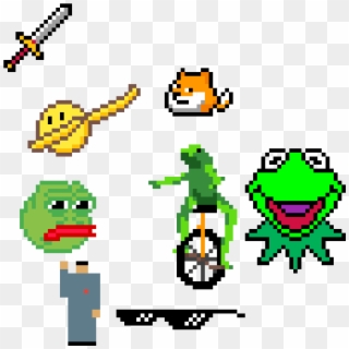 Frogs, Kim Jon Un, Mlg Sunglasses, Sword, Dabbing Emoji - Kermit, HD Png Download