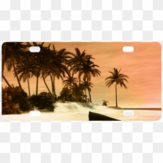 Wonderful Seascape With Tropical Island Classic License - Attalea Speciosa, HD Png Download