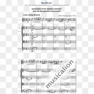 Konzertante Meditationen For Oboe And String Orchestra - Sheet Music, HD Png Download