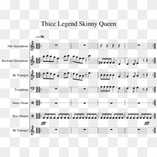 Thicc Legend Skinny Queen Piano Tutorial - Sheet Music, HD Png Download