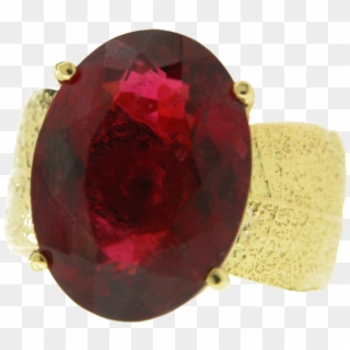 Laurel Leaf Ring With Natural Color Roubelite Tourmaline - Ruby, HD Png Download