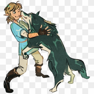 Link And Wolf Link By Shegs - Cartoon, HD Png Download