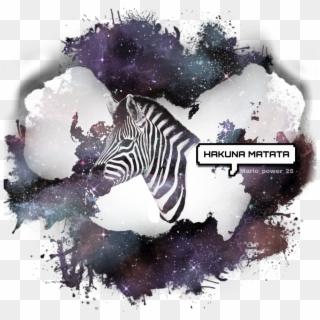 Zebra Hakunamatata Sticker ♥ ♥ , Png Download - Watercolor Galaxy Png, Transparent Png
