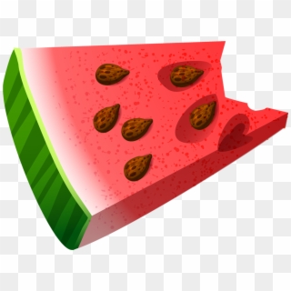Bitten Piece Of Watermelon Png Clipart Picture - Watermelon With A Bite Clipart, Transparent Png