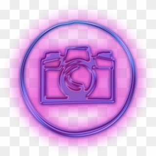 Camera Sticker - Neon Instagram Icons Png, Transparent Png