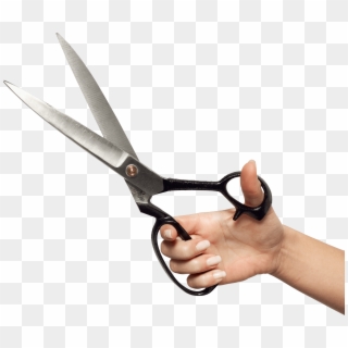 Hand Holding Huge Scissors - Hand With Scissors Png, Transparent Png