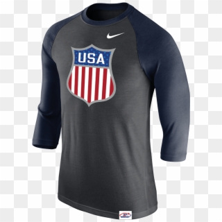 Usa Hockey® Nike 2018 Olympic Tri-blend 3/4 Tee - Mask, HD Png Download