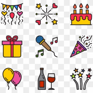 Party - Happy Birthday Icons, HD Png Download