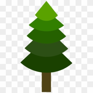 Tree- Pine Or Geometric, Green Hues, Flat Yet 3d Clip - Green Pine Tree Clipart Hd, HD Png Download