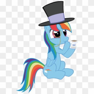 Monocle Top Hat Png Transparent Image - Rainbow Dash Flying, Png Download