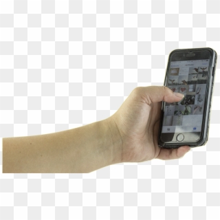 Holding A Mobile Phone - Iphone, HD Png Download