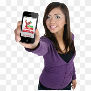 Leaselobster Planpricepick - Woman Holding Cell Phone, HD Png Download