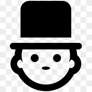 Man Face With Top Hat Comments - Man With Hat Icon, HD Png Download