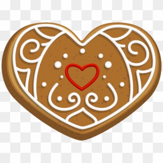 Free Png Gingerbread Heart Cookie Png Png Images Transparent - Heart Cookie Clipart Png, Png Download
