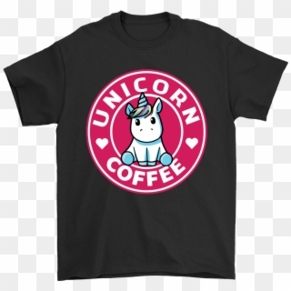 Unicorn Coffee Mashup Starbucks Logo Shirts - Cartoon, HD Png Download