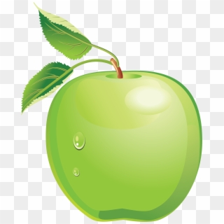 Apple Fruit Icon With A Water Drop Png - Green Apple Vector Png, Transparent Png