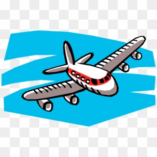 Airplane Jet Aircraft In Flight - Cartoon Of A Plane, HD Png Download