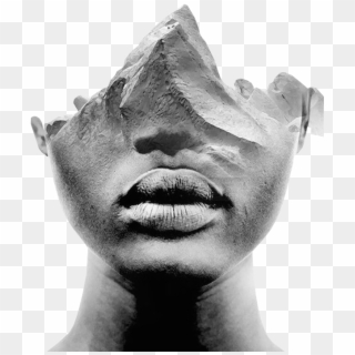 #scstatue #face #sculpture #blackandwhite #rock #storm - Cd Cover Double Exposure, HD Png Download