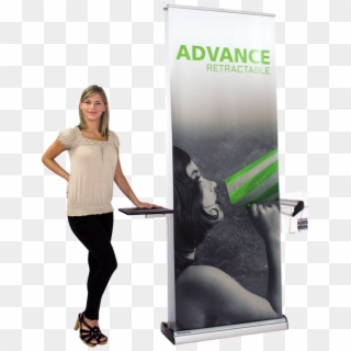 Retractable Banner Stand - Banner Stand With Brochure Holder, HD Png Download