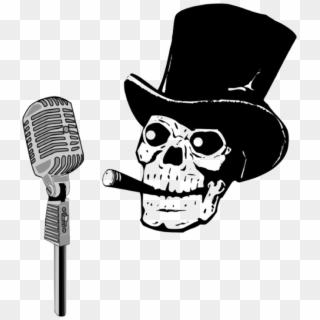 Announcer Humor Music Skeleton Skull Topper - Locutor Dibujo Png, Transparent Png