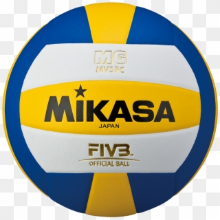 Pelota De Voley Mikasa Cuero Sintetico Pegada - Blue Yellow And White Volleyball, HD Png Download