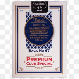 Bee Premium Club Special Playing Cards Back No67 - Label, HD Png Download