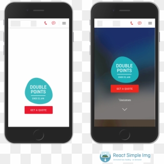 Without And With React Simple Img (right) - Smartphone, HD Png Download