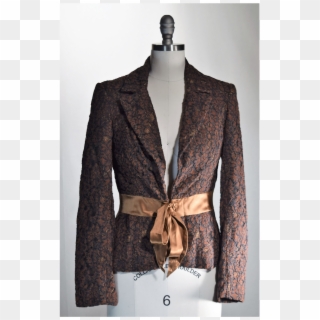 Vintage Fray Lace Jacquard Blazer In Chocolate With - Formal Wear, HD Png Download