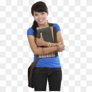 Girl With Books Cutout - Girl With Books Hd, HD Png Download