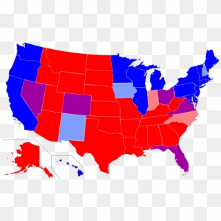 “red State, Blue State” By Angr Self Made - Animated Map Of Us, HD Png Download
