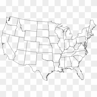 Blank Map Of Usa Png - United States Map Lined, Transparent Png