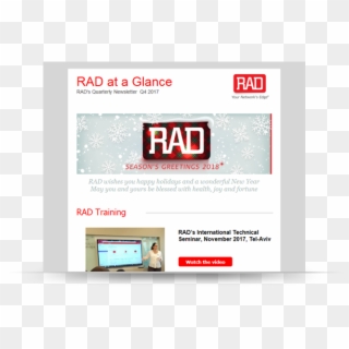 Rad At A Glance Newsletter Q4 - Rad Data Communications, HD Png Download