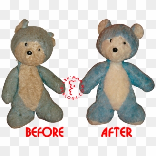 Restoration Blue Teddy Bear For Girl - Teddy Bear Restoration Before And After, HD Png Download