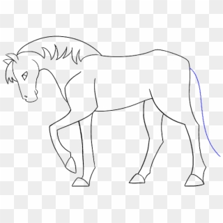 Drawing Lesson For Beginner Artists - Simple Cartoon Horse Drawing, HD Png Download