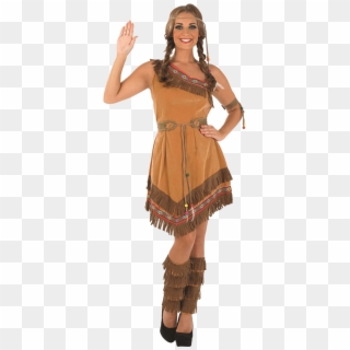 Adult Womens Indian Squaw Costume - Native Red Indian Fancy Dress, HD Png Download