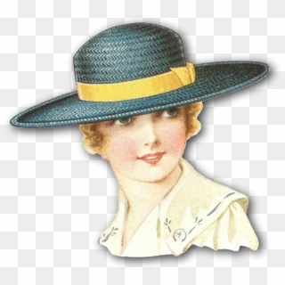 Fancy Hat Cliparts - Clipart Transparent Vintage Frauen, HD Png Download