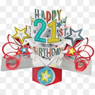 3d 21st Birthday Cards, HD Png Download