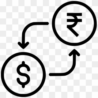 Money Exchange Currency Conversion Indian Rupee Dollar - Rupee To Dollar Icon, HD Png Download